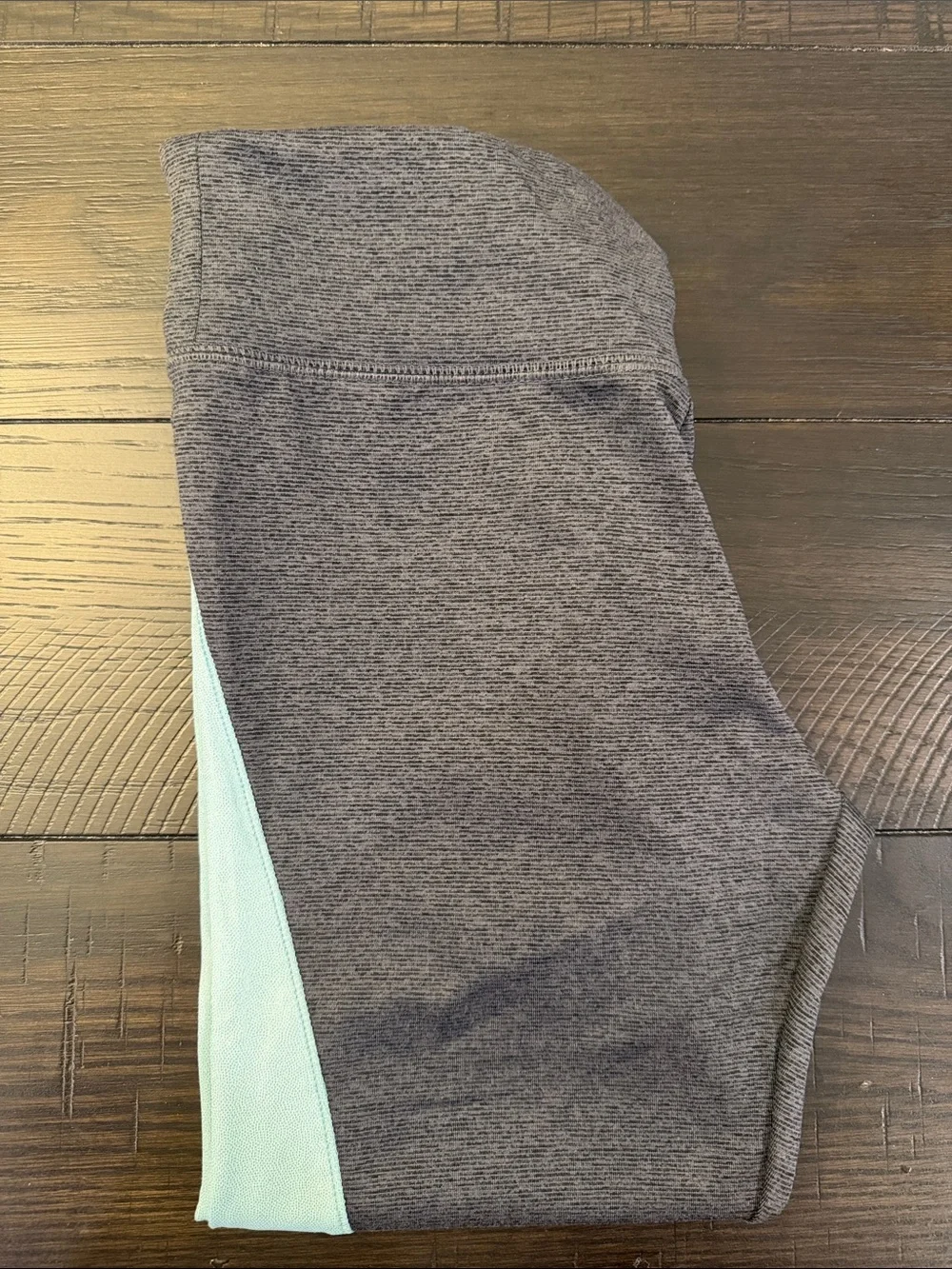 Justice Black and Light Teal Colorblock Leggings